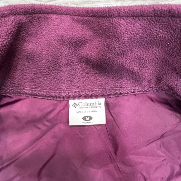 Columbia Women Fleece Jacket Full Zip Size M Quilted Panel Purple - Picture 3 of 16